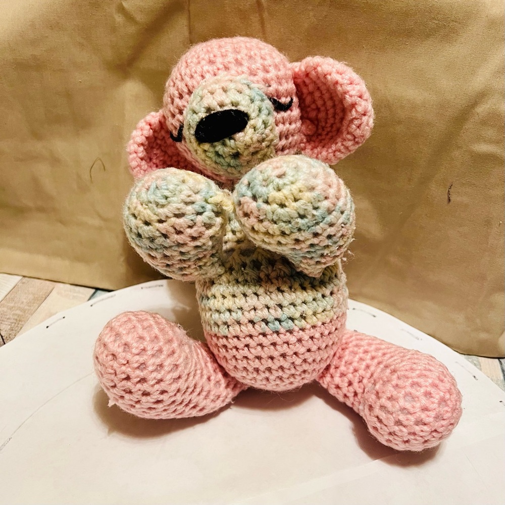 ⭐️Handcrafted Pink Crochet animal Plush